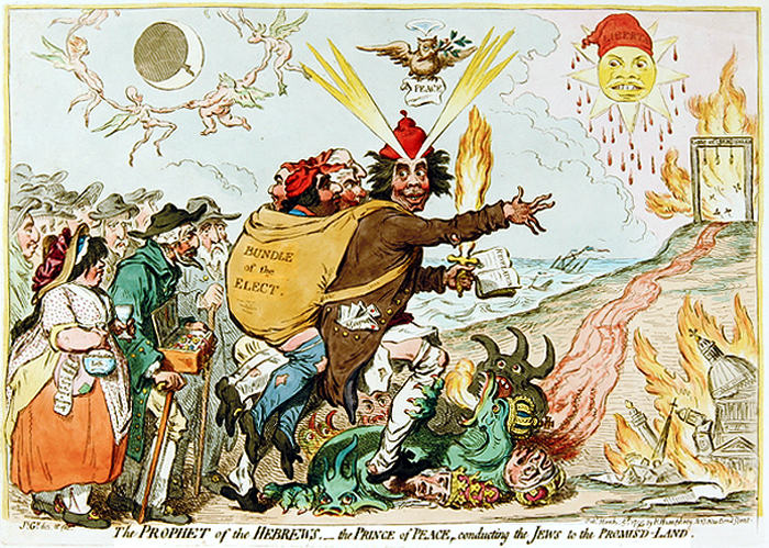 Prophet of the Hebrews, - The Prince of Peace, Conducting the Jews Promis'd-Land Gillray